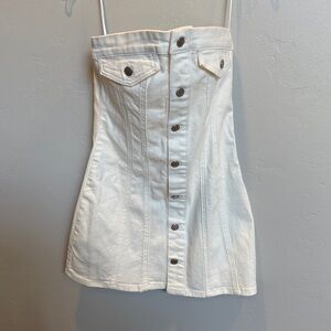Pull&Bear Corset Bandeau Denim Mini Dress - Game Day Perfection!